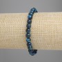 Bracelet of Azure Tiger's Eye smooth bead, diameter 6mm+, length 18cm+, stretch