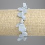 Aquamarine Bracelet faceted beads with butterfly, diameter 9-17x9-10mm+-, length 18cm+- stretch