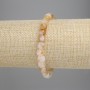 Bracelet Faceted Citrine Cube, 6x6mm diameter, 18cm adjustable stretch