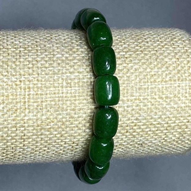 Chrysoprase Barilo Bead Bracelet, diameter 10×8mm, stretch, length 18cm ±