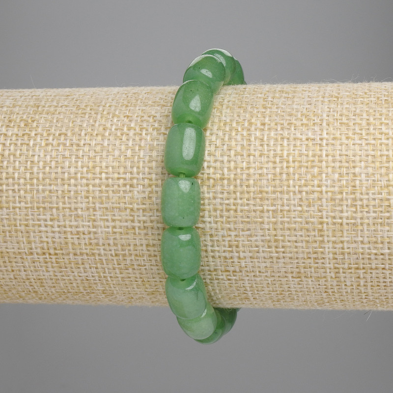 Jade Barrels Bracelet 10x8mm +-, length 18cm +-, stretch