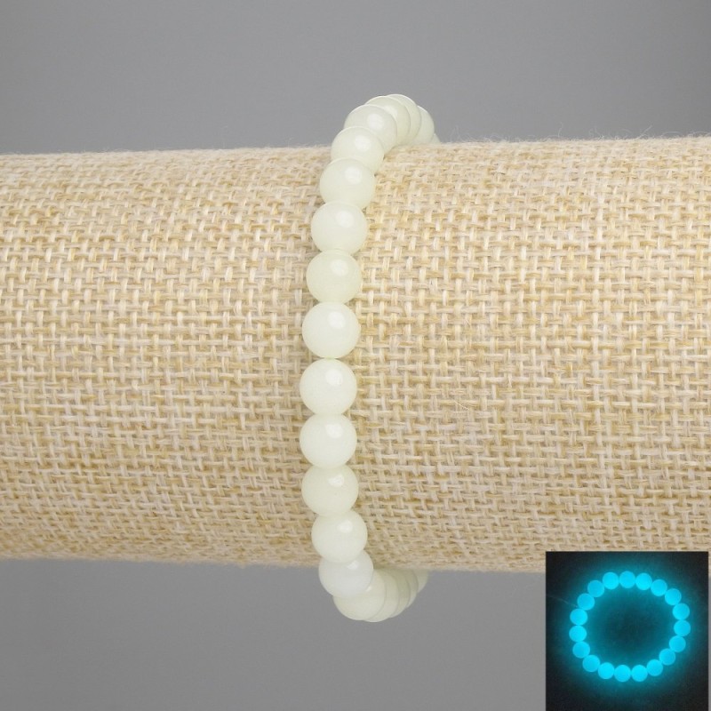 Onyx Bracelet (turquoise glow) smooth sphere, diameter 6mm±, length 18cm± stretch