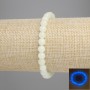 Onyx Bracelet (blue glow) smooth bead, 6mm diameter +/-, 18cm length +/- stretch