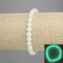 Onyx Bracelet (green glow) smooth bead, 6mm diameter ±, length 18cm ± stretch