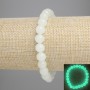Onyx Bracelet (green glow) smooth bead, 8mm diameter, 18cm length, stretch