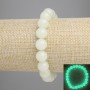 Onyx Bracelet (green glow) smooth beads, 10mm diameter ±, length 18cm ± stretch