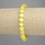 Bracelet Yellow Cat's Eye (synthetic) smooth beads, diameter 8mm±, length 18cm±, stretch