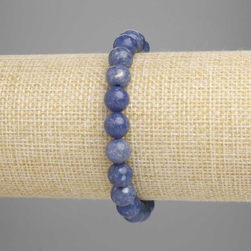 Porous coral bracelet with smooth round beads 8mm, stretch length 18cm