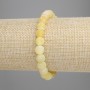Bracelet Yellow Frosted Agate Smooth Bead, diameter 8mm+-, length 18cm+- stretch