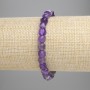 Amethyst Beaded Crystal Cube Bracelet, 6x6mm diameter, 18cm length, stretch