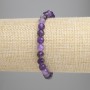 Amethyst faceted round bracelet, 6mm diameter, 18cm length, stretchy