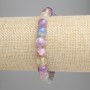 Lepidolite Bracelet with Smooth 8mm Round Beads, Stretch Band, 18cm+