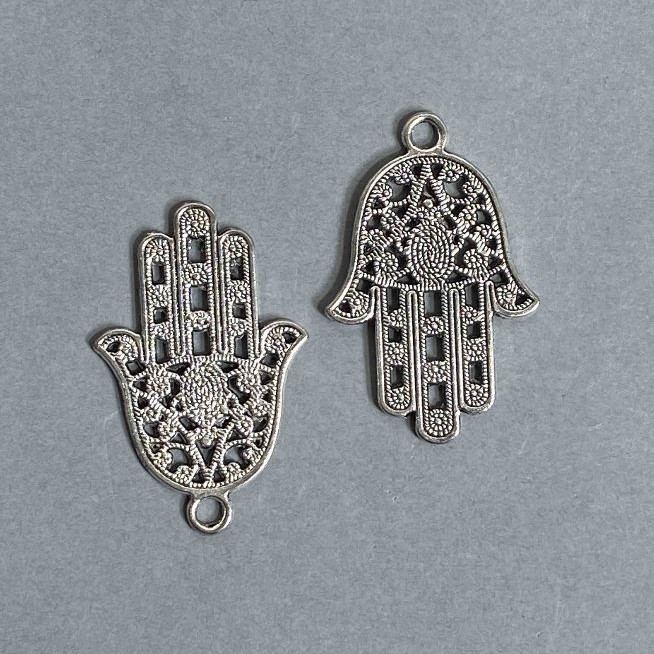 Hardware Pendant Hamsa Hand 42×28mm finish 4pcs