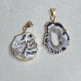 Pendant made of natural Agate with druzy slice 23-25×20-22 mm ±, length 32-37 mm ± assortment sizes