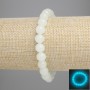 Onyx Bracelet (turquoise glow) smooth beads, 8mm diameter ±, length 18cm ±, stretch