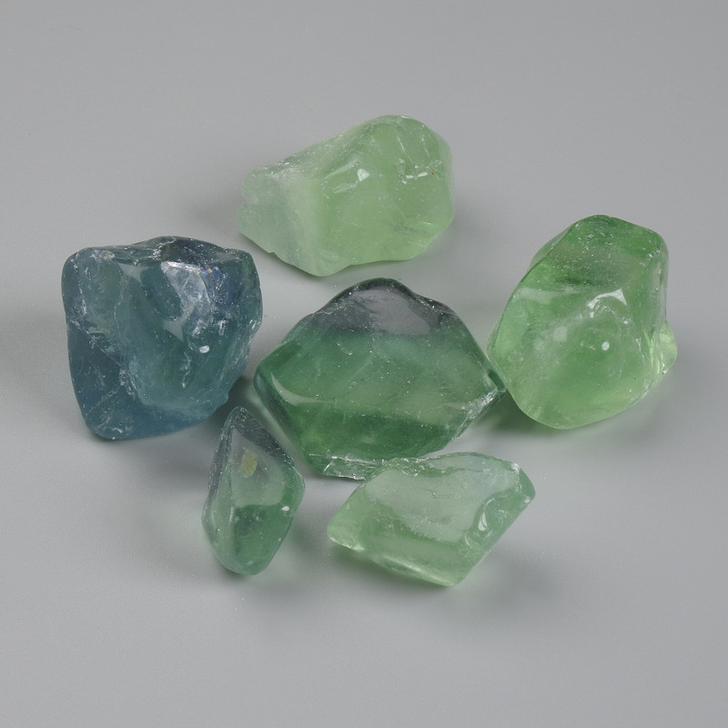 Fluorite natural processed stone, diameter 20-40×14-25×10-20 mm ± (assorted sizes) (Price per 100 g)