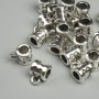 Silver Bail Metal Color Silver, size 6x8 mm± holes 2.2 and 4 mm±, packaging 19 pcs