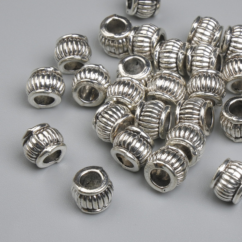 Bead Finding Insert, silver color metal, 6x5 mm ± hole diameter ~3.2 mm, packaging ~26 pcs
