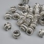 Bead Finding Insert, silver color metal, 6x5 mm ± hole diameter ~3.2 mm, packaging ~26 pcs