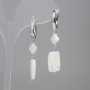Earrings Mother-of-P pearl rectangle 15×9, 5mm± clover 7mm±, length 45mm±