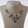 Choker on a chain "Elegant" with blue crystals, length 40-52cm, metal color "gold"