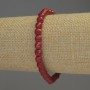 Coral Bracelet Faceted Round Beads, 6mm Diameter, 18cm Length Stretch