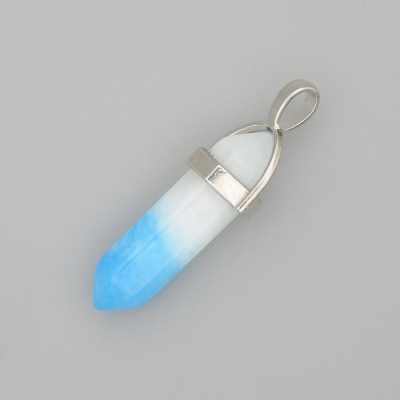 Pendant - Toned Quartz Blue-White Hexagon 4 cm+