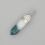 Pendant Toned Quartz White-Green Hexagon 4 cm+