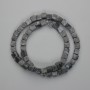 Larvikite Beads Cube, 6.5x6.5 mm, 5mm thickness, length 38 cm on thread