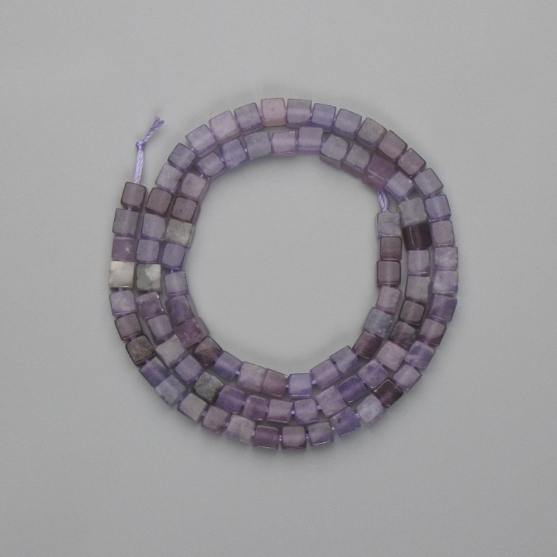 Amethyst Beads Cube, 4x4mm, 39cm+- onThread
