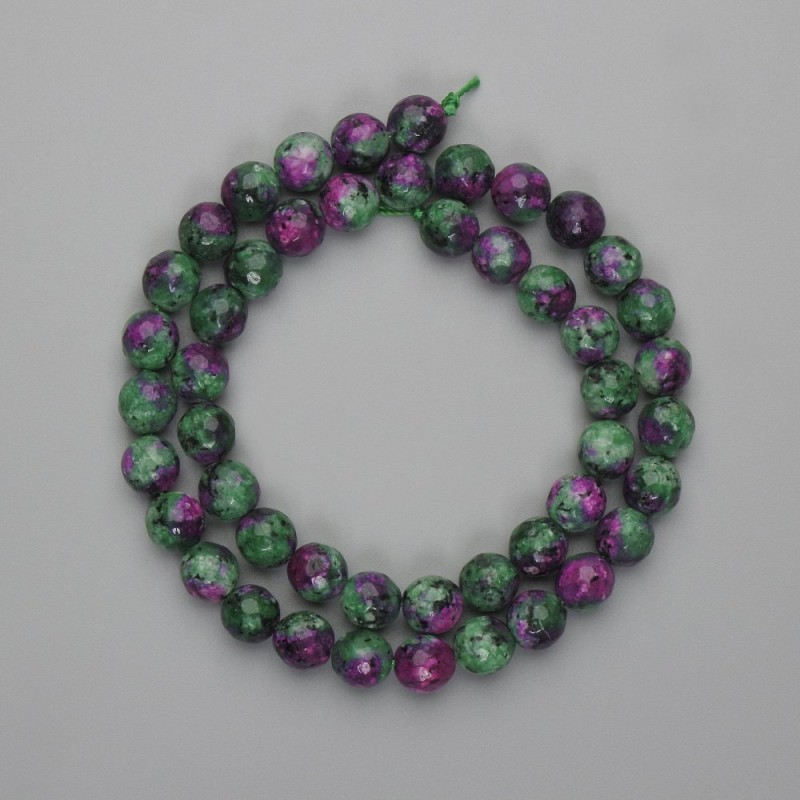 Zoisite beads faceted bead, diameter 8mm +/-, length 37cm +/- on a thread