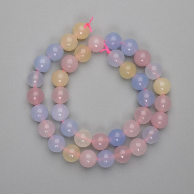 Morganite Beads Smooth Ball 10mm Diameter, 38cm Length on Thread