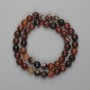 Agate Beads, faceted round, 8mm diameter ±, 35cm length ± on thread