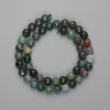 Moss Agate beads, faceted round bead, diameter 8mm +/-, length 36cm +/-, on a string