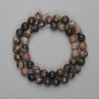 Rhodonite Beads, Faceted Round, 8mm diameter, 36cm+ length on thread