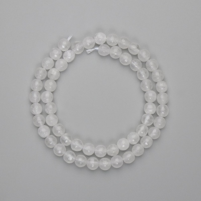 Beads Mountain Quartz Faceted Sphere 6mm ±, 38cm ± on Thread