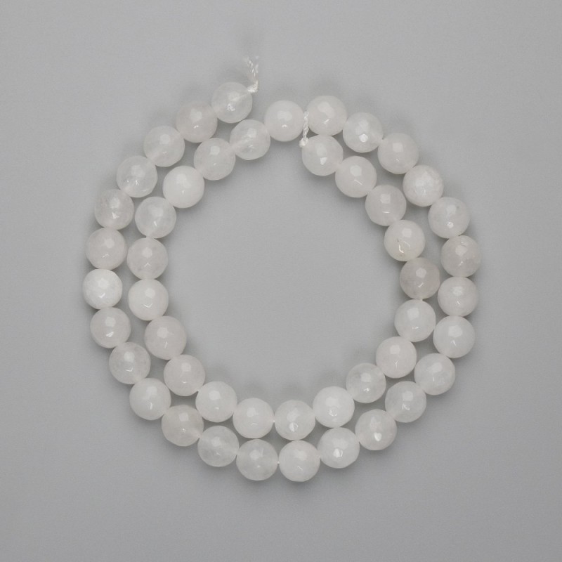 Rock crystal beads faceted bead, diameter 8mm +/-, length 38cm +/- on a string