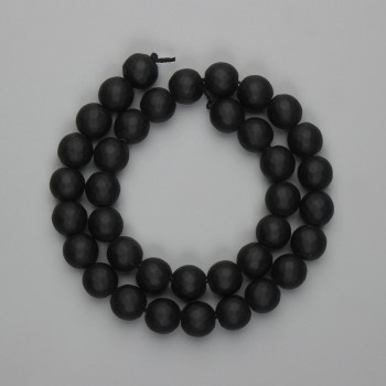 Shungite Beads Faceted Sphere 10mm, 35cm Length on Thread