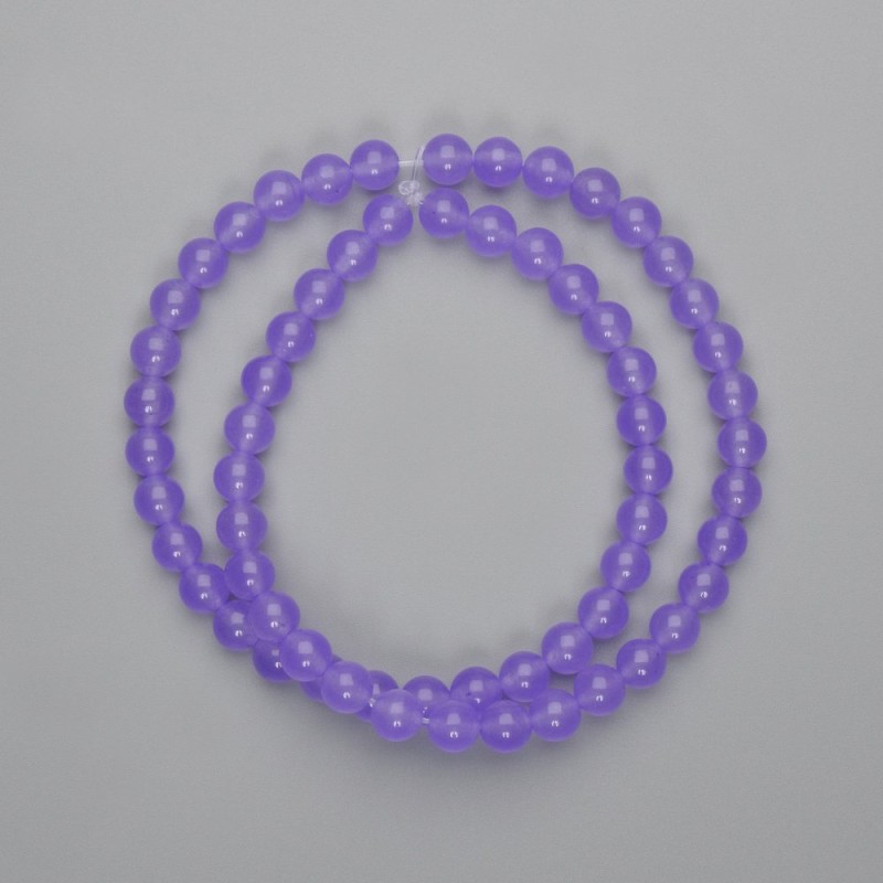 Lavender Amethyst Beads Smooth Round 6mm Diameter, 38cm Length on Monofilament