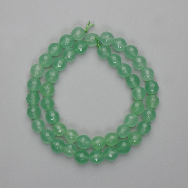 Jade Beads Faceted Round Beads 8mm on String, 37cm length ±