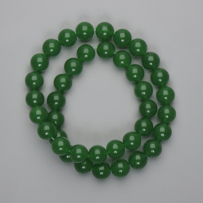 Jade Beads Smooth Round 10mm on Thread, 38" Length (approx.)