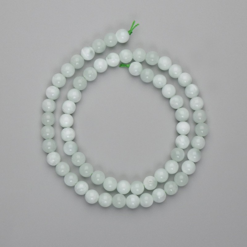 Angelite Beads Smooth Round 6mm Diameter, 39cm+/- Length on Thread