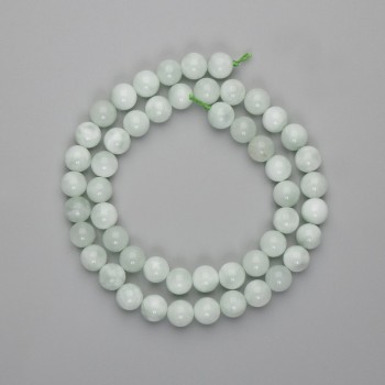 Angelite Beads smooth sphere, 8mm diameter ±, length 39cm ± on thread