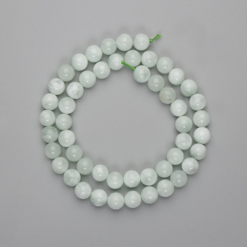 Angelite Beads smooth sphere, 8mm diameter ±, length 39cm ± on thread