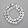 Howlite Beads, Faceted Round Bead, 10mm Diameter, ~37cm Length, on Thread