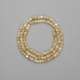 Beige Mother-of-Pearl Beads, Faceted Cube, 3x3 mm, 38 cm on Thread