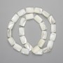 Mother-of-P Pearl Rectangle Beads, 15×10 mm, ± diameter, 40 cm ± length, on thread