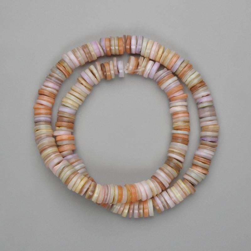 Abalone Shell Pearls Scarbar Dangle Rondelle Beads, 8×1.5mm, ± length 39cm on nylon cord