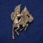 Brooch Pegasus 45x70mm golden metal