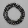 Beads Silver Obsidian Faceted Cube 7x7mm+-, Length 37cm+- on Thread
